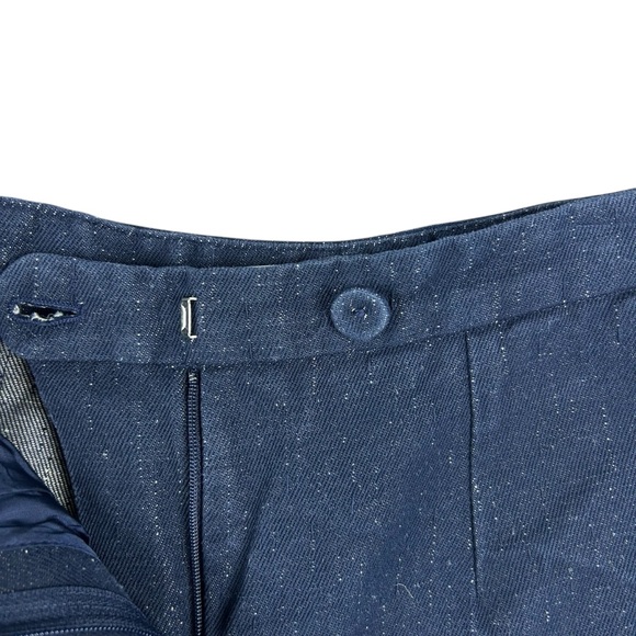 Carven Linen Blend High Waisted Shorts Size 2 Pockets Preppy Minimalist Luxury - Picture 6 of 16